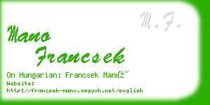 mano francsek business card